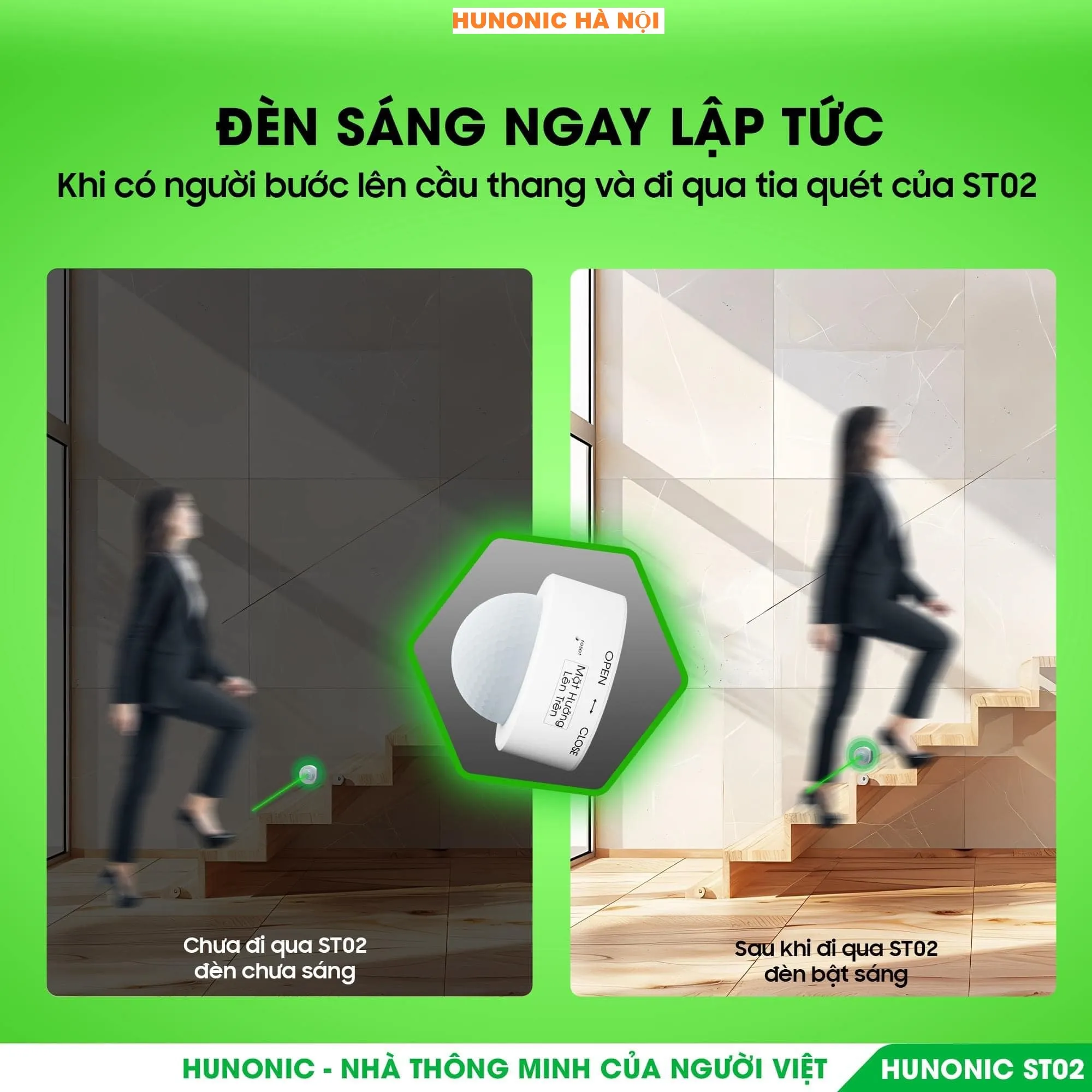 Cảm Biến Cầu Thang Thông Minh BLE Wifi Hunonic ST02 4 Cảm Biến Cầu Thang Hunonic ST02