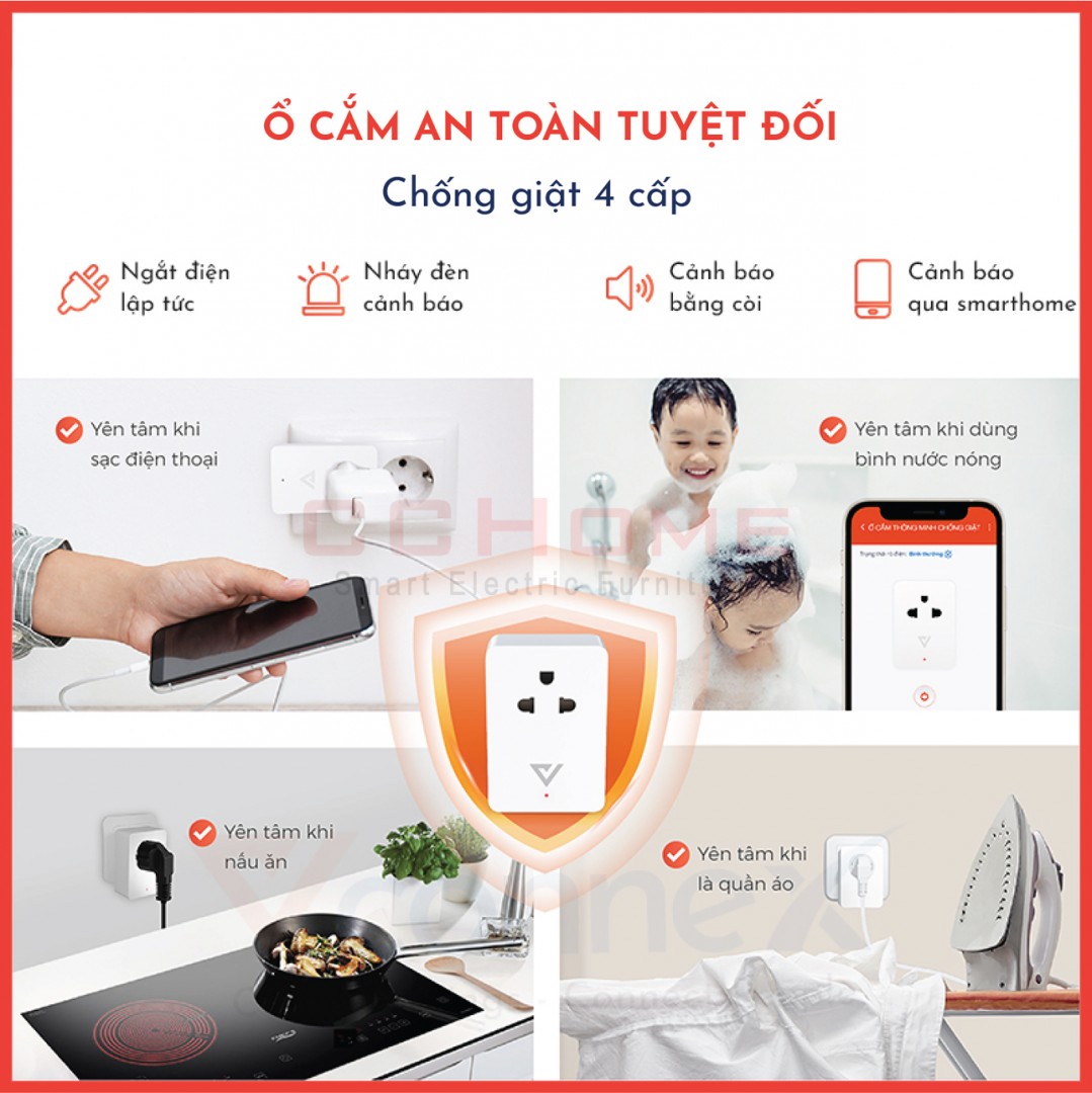 Ổ cắm thông minh chống giật Smart Plug Vconnex