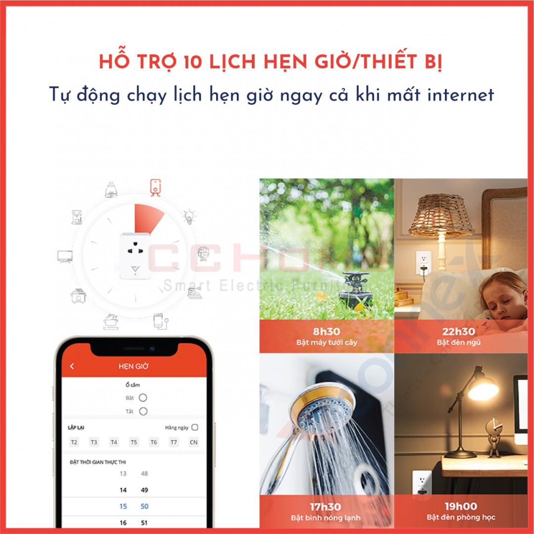 Ổ cắm thông minh chống giật Smart Plug Vconnex