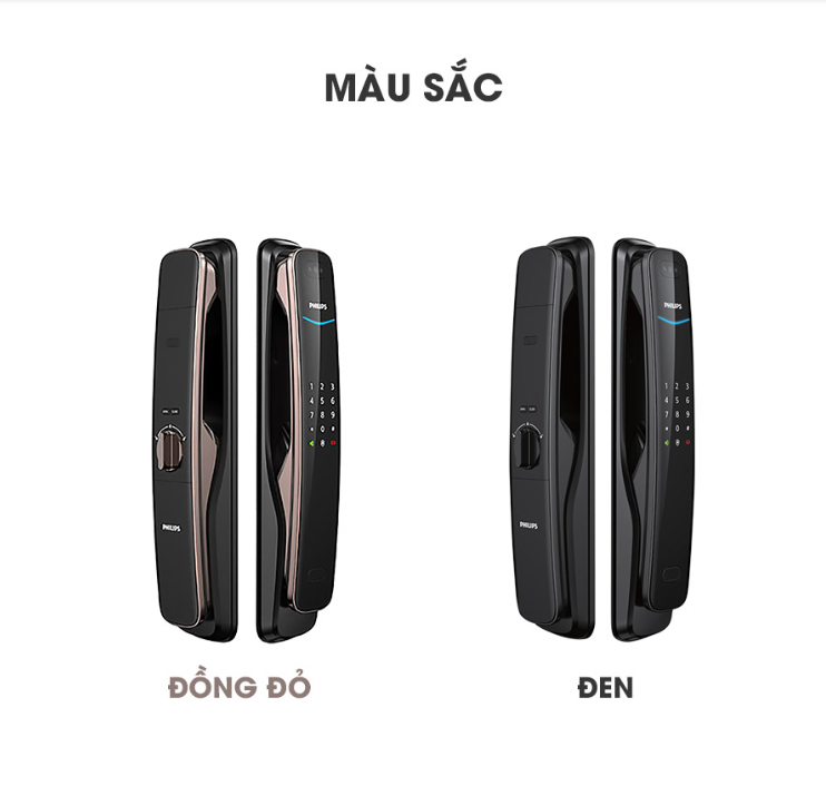 Màu sắc khoá vân tay Philips DDL702-8HWS (3D face)