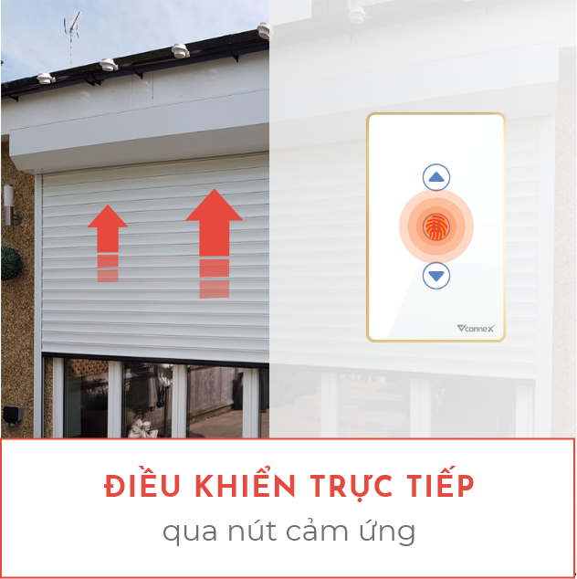 Điều khiển cửa cuốn bằng công tắc cảm ứng