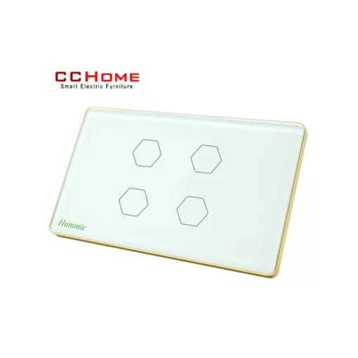 Công Tắc Hunonic Luxury Hình Chữ Nhật/Vuông Viền Vàng