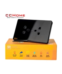 Ổ Cắm Datic 2 Ổ Có Tiếp Địa Màu Đen