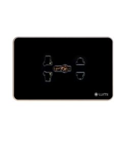 Ổ cắm Luso kính phẳng viền phẳng champagne