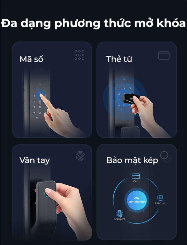 Kaadas Q3 đa dạng phương thức mở khoá