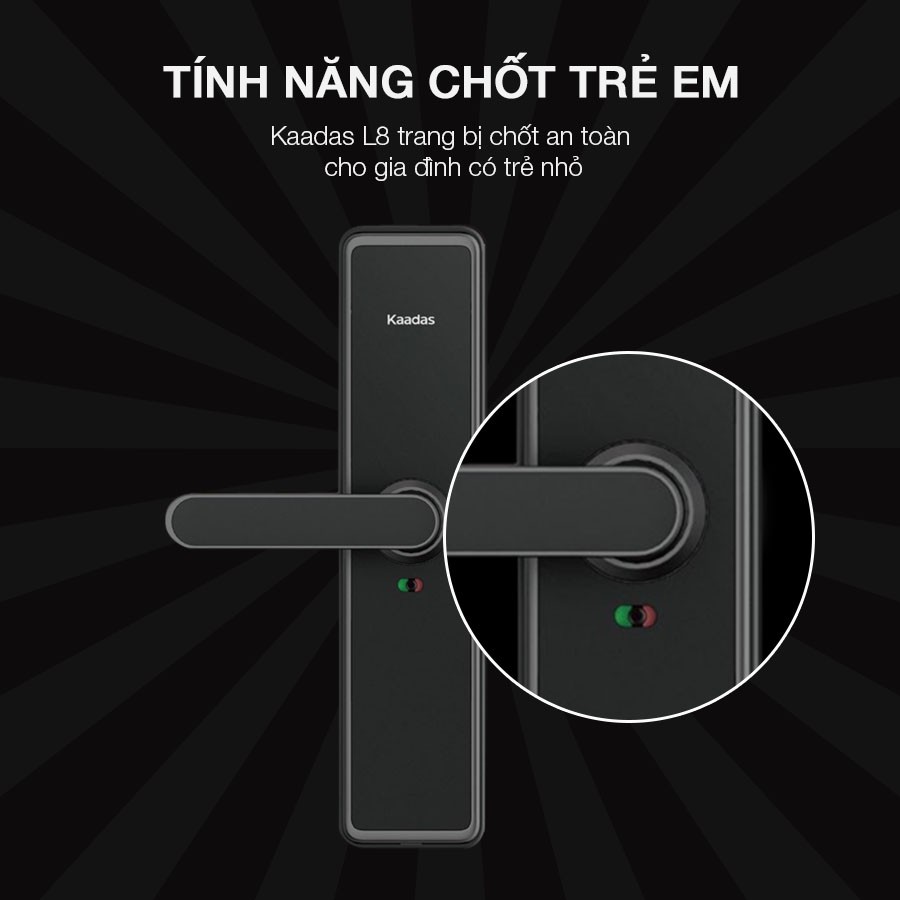 Tính năng chốt trẻ em trên khoá vân tay kaadas L8-5