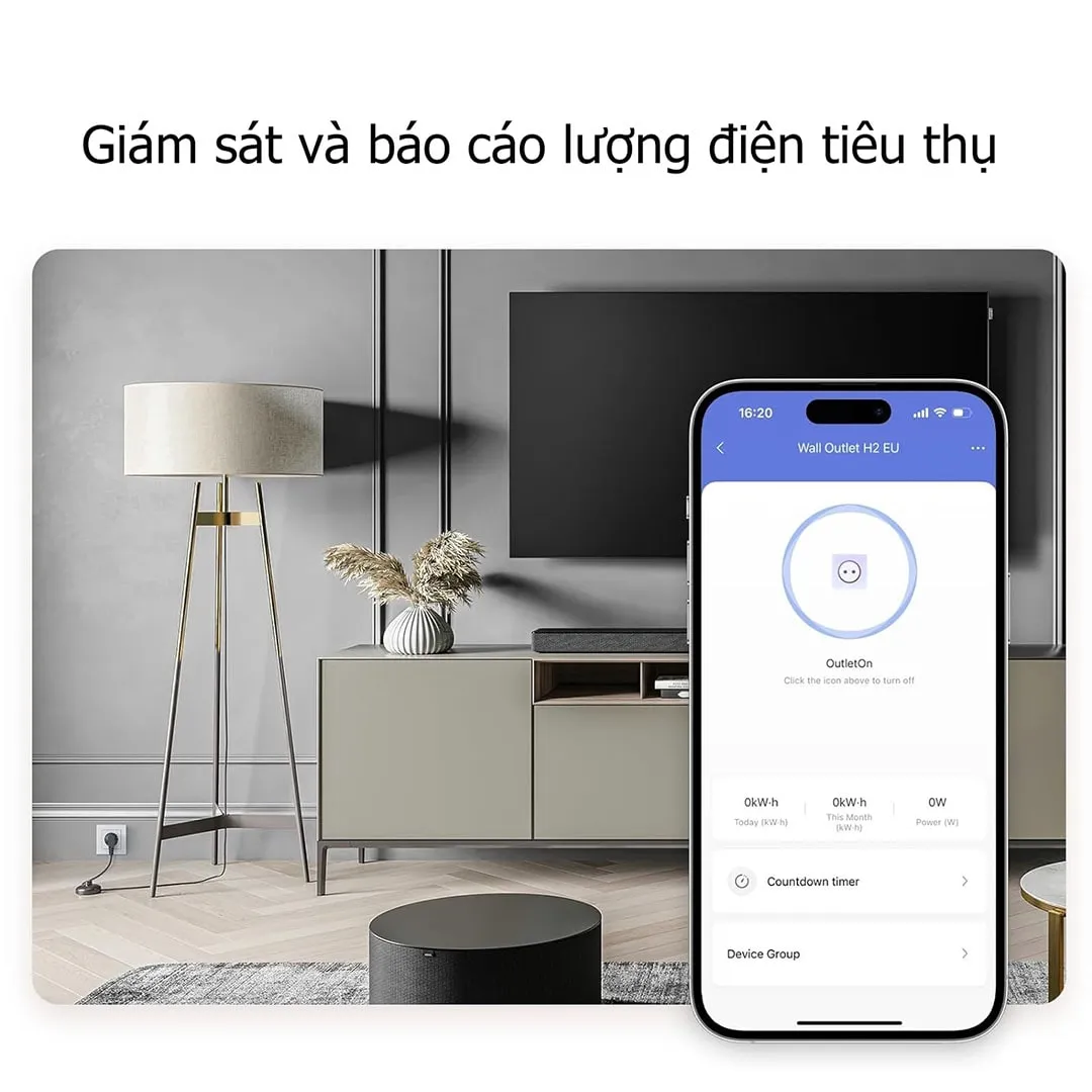 Ổ cắm âm tường thông minh Aqara H2 EU WP-P01D báo cáo tiêu thụ điện