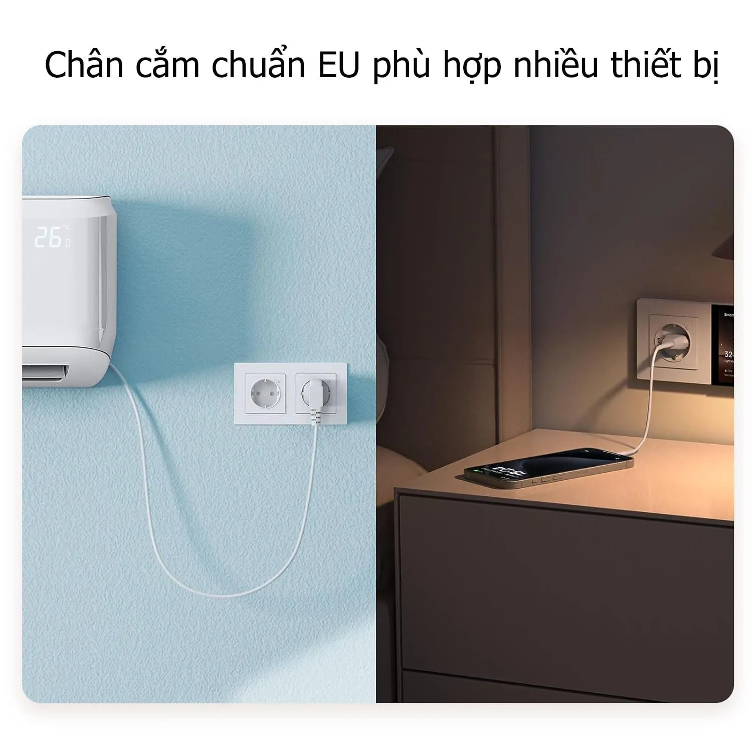 Ổ cắm âm tường thông minh Aqara H2 EU WP-P01D chuẩn EU