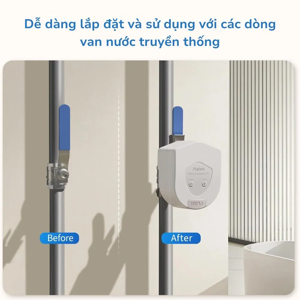 Lắp đặt dễ dàng bộ điều khiển van nước Aqara T1 VC-X01E