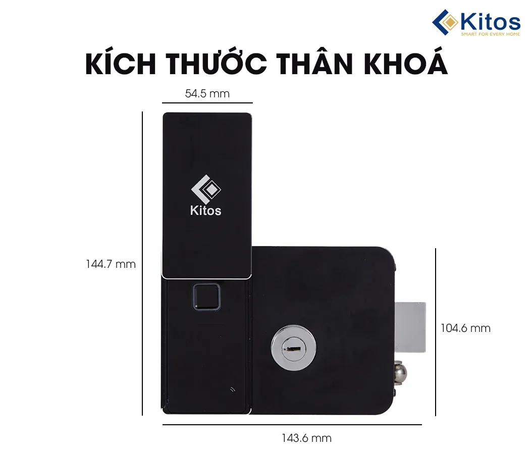 Kích thước khoá Kitos DLS8 CNC