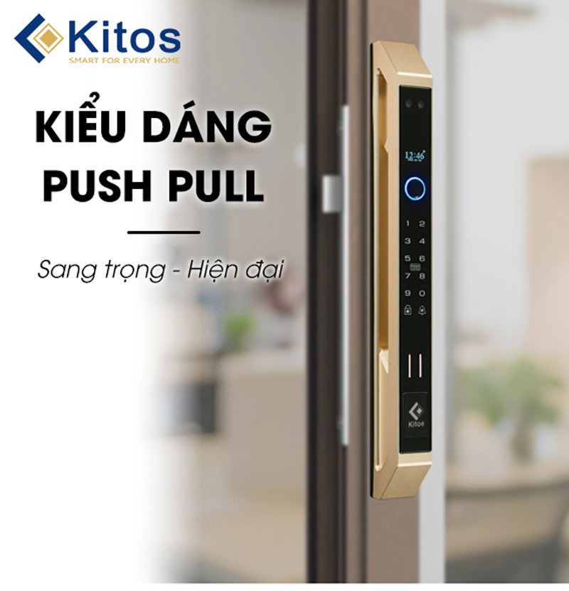 Khoá cửa thông minh Kitos ALS6 FACE ID fush pull