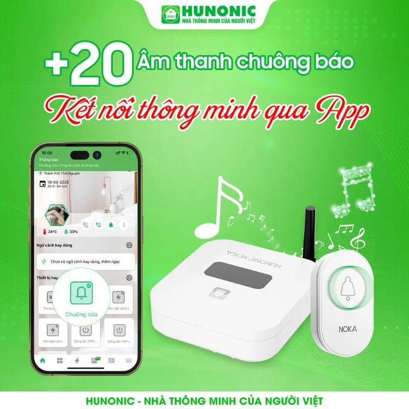 Bộ Chuông Cửa Thông Minh Hunonic NOKA 