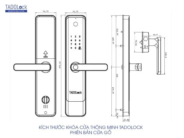 Bộ Khóa Cửa Thông Minh TADO Lock TDL68