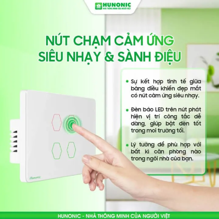 Công Tắc Thông Minh Cảm Ứng Hunonic Datic