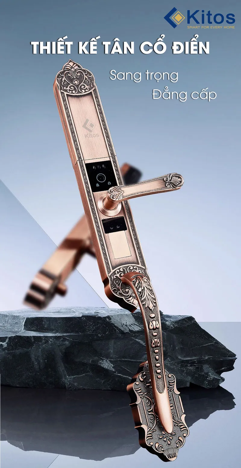 Khoá cửa thông minh Kitos C600 Face ID sang trọng đẳng cấp