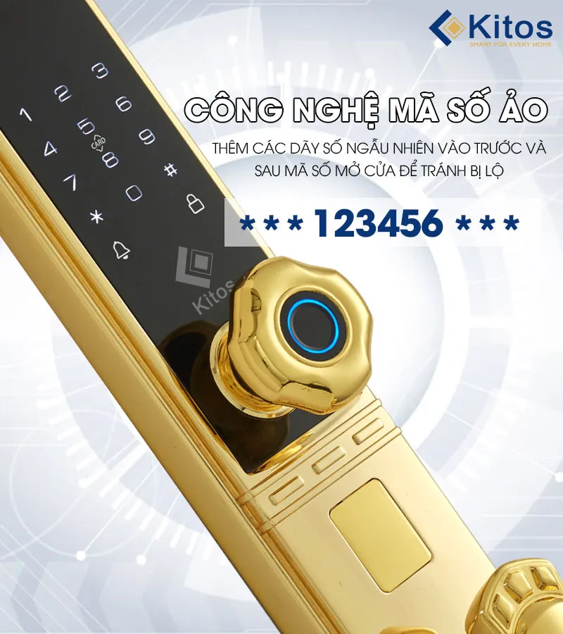 Kitos C968 Face ID mạ vàng 24k mật khẩu ảo 