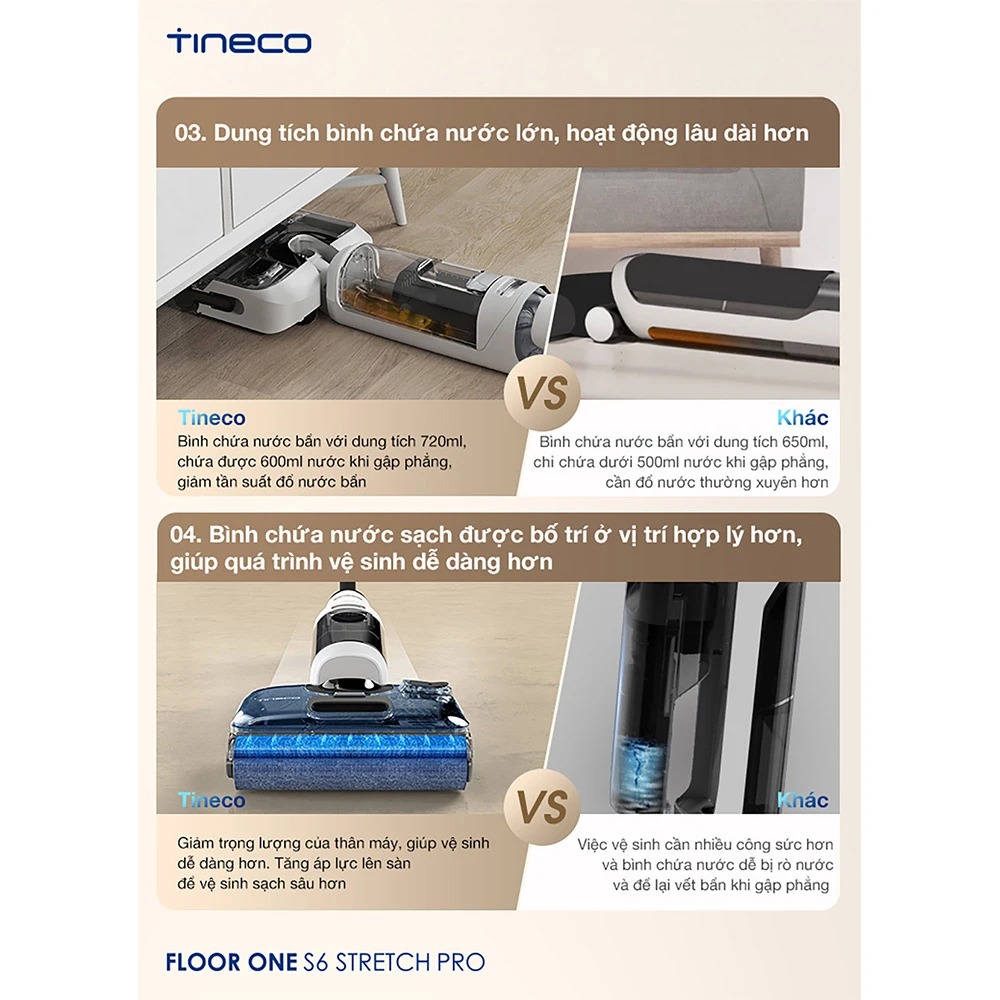 Máy Lau Sàn Hút Bụi TINECO S6 STRETCH PRO