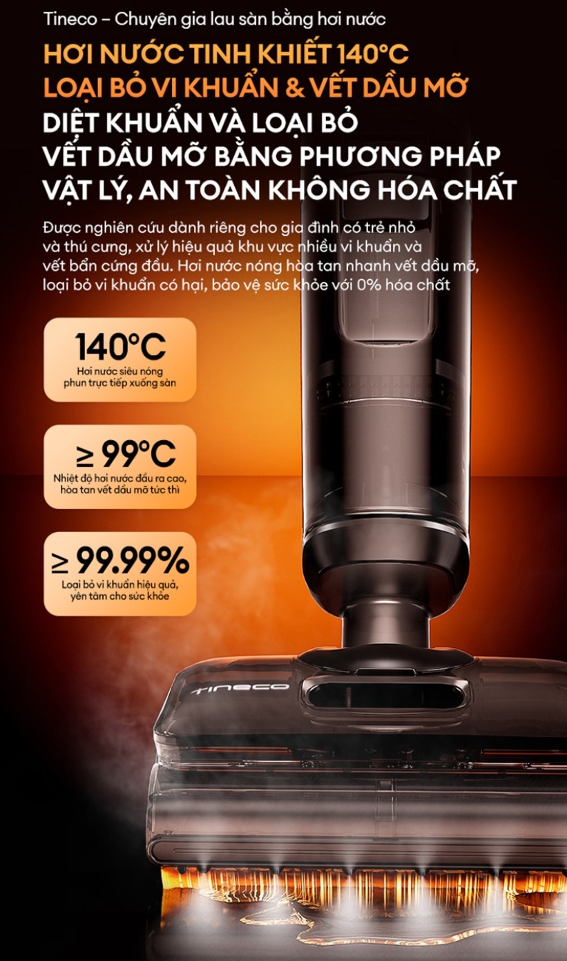 Máy Lau Sàn Hút Bụi TINECO S7 STRETCH STEAM
