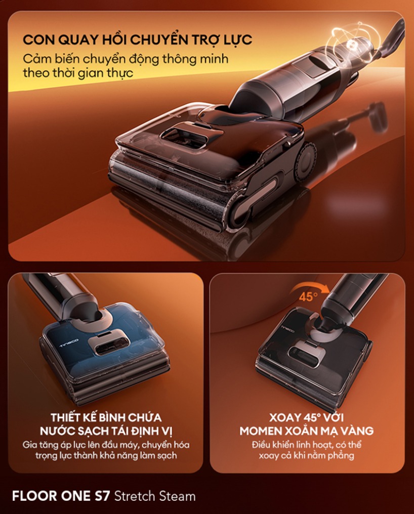Máy Lau Sàn Hút Bụi TINECO S7 STRETCH STEAM