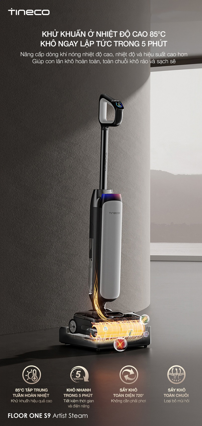 Máy Lau Sàn Hút Bụi TINECO S9 Artist Steam