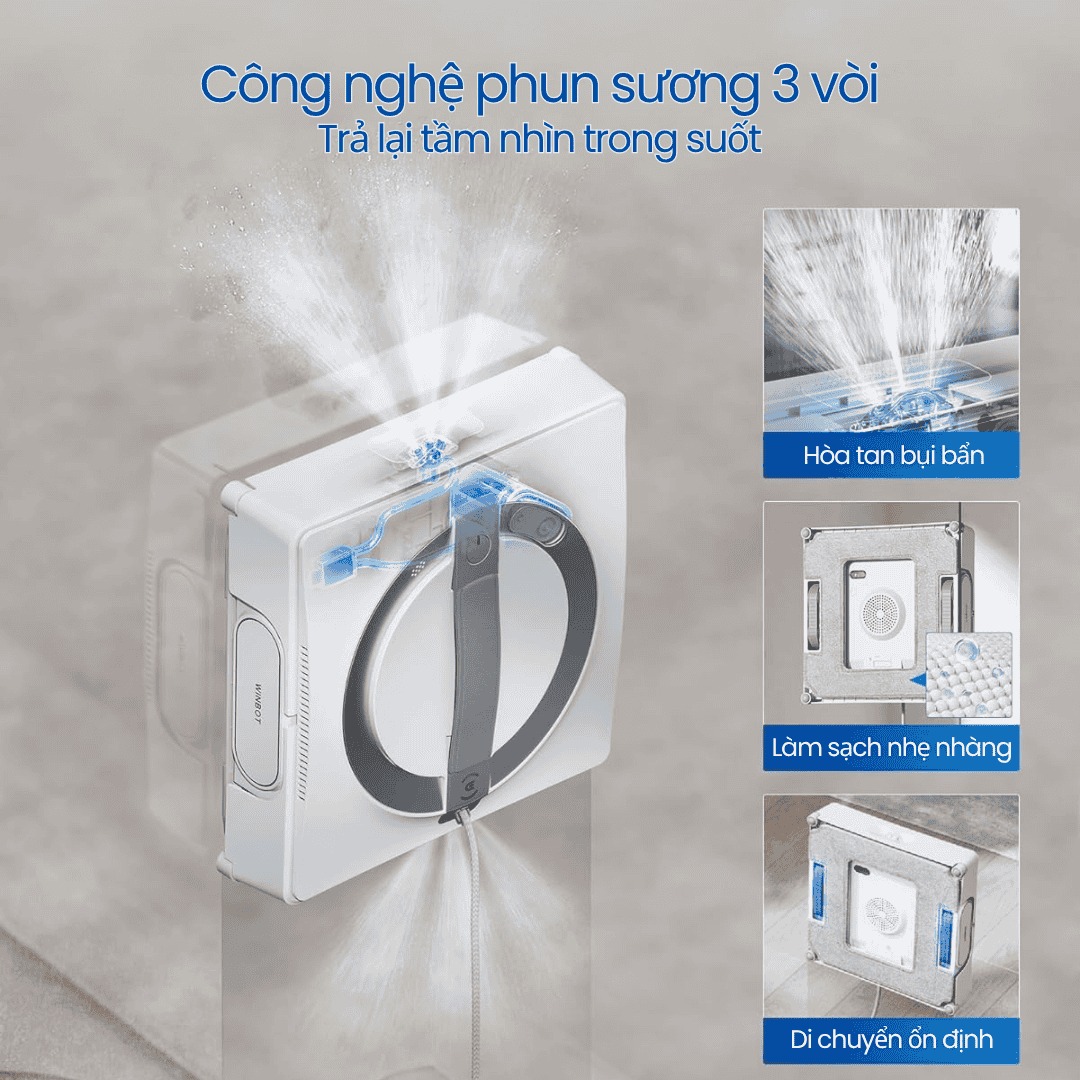 Robot Lau Kính Ecovacs W2 Pro Omni