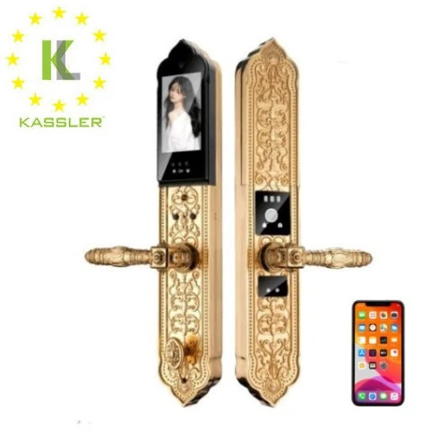 Khoá đại sảnh nhận diện khuôn mặt Kassler KL-989 FS mạ vàng 24K