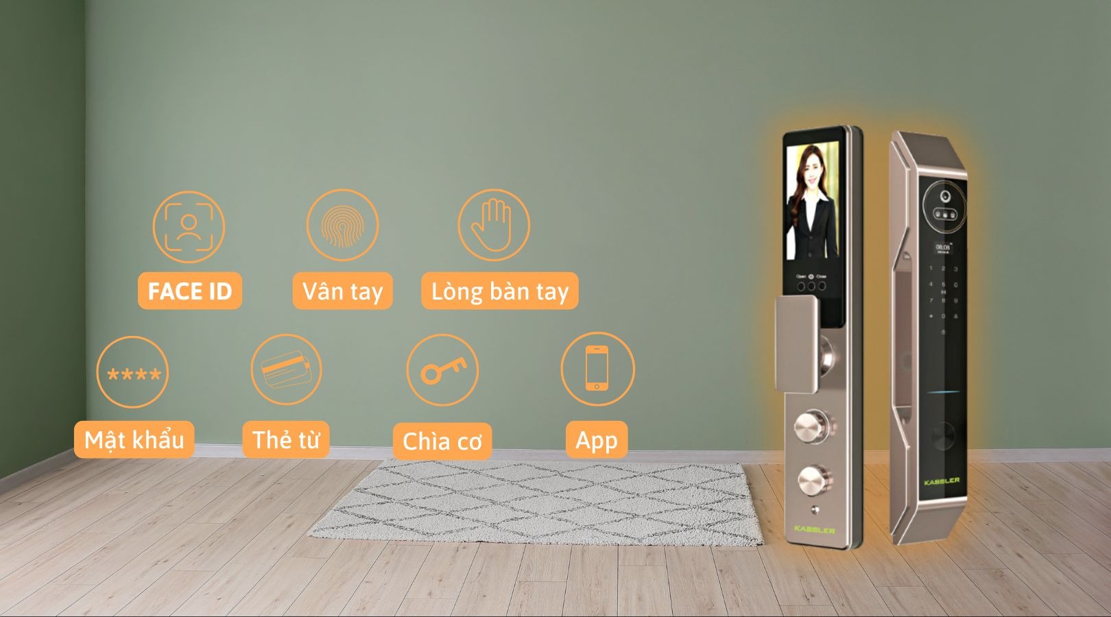 Khóa Cửa Thông Minh Face ID Kassler KL-899 CNC