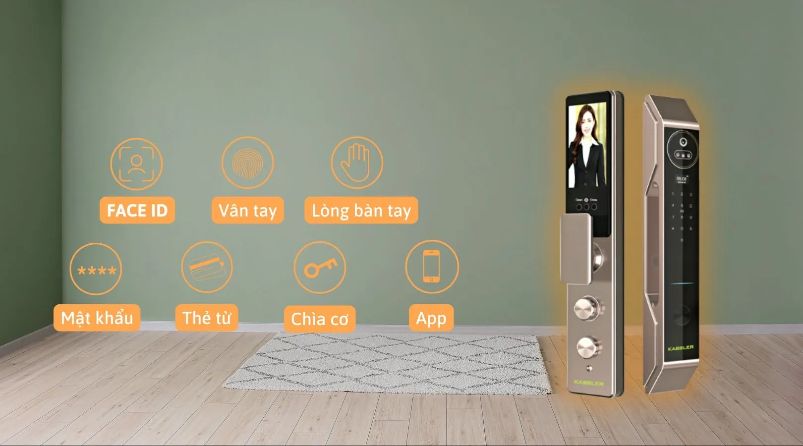 Khóa Cửa Thông Minh Face ID Kassler KL-899 CNC