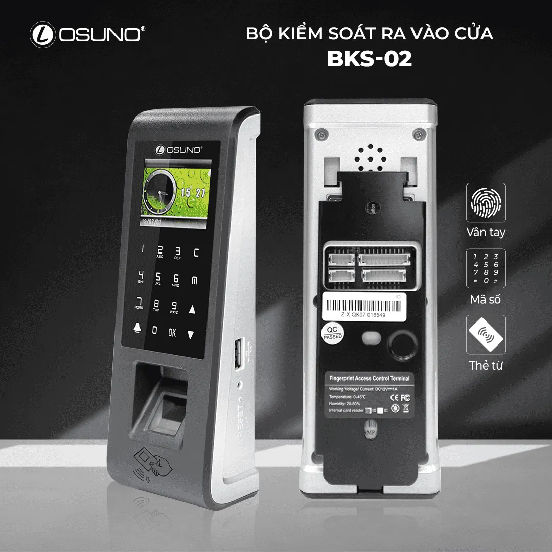 Bộ Kiểm Soát Cửa Vân Tay Thông Minh OSUNO BKS-02