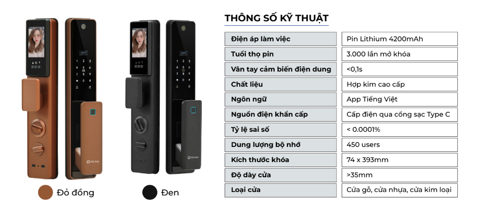 Khóa Cửa Face ID Thông Minh OSUNO OSN-3358