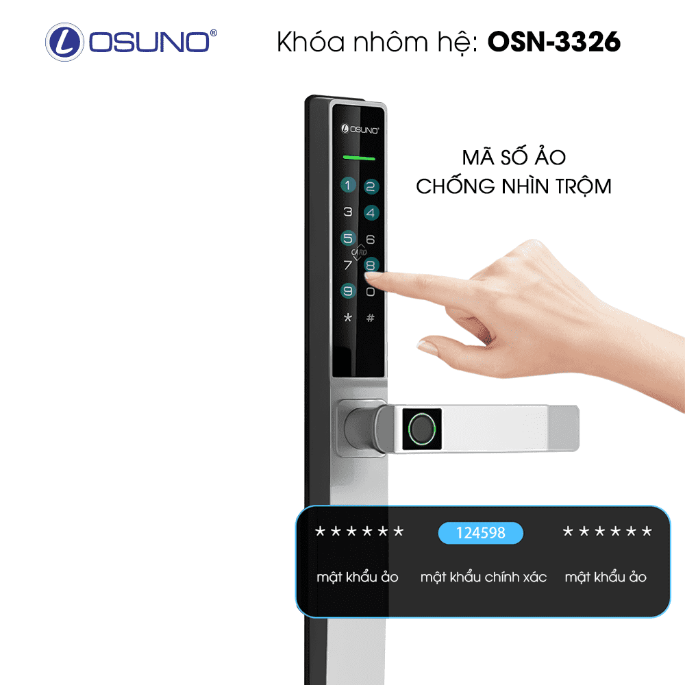 Khóa Cửa Vân Tay Thông Minh OSUNO OSN-3326