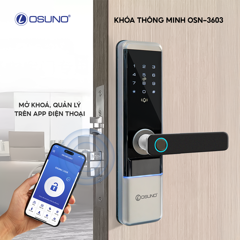 Khóa Cửa Vân Tay Thông Minh OSUNO OSN-3603