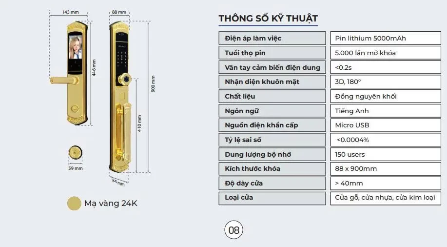 Khóa Thông Minh Face ID OSUNO OSN-KBT09