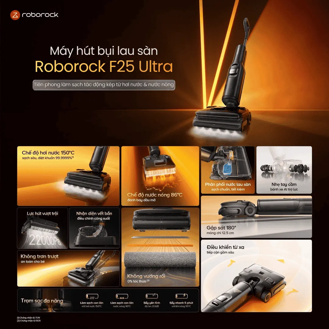 Robot Hút Bụi Cầm Tay Roborock F25 Ultra