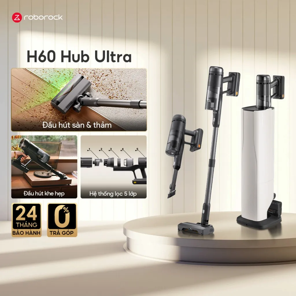 Robot Hút Bụi Cầm Tay Roborock H60 Hub Ultra