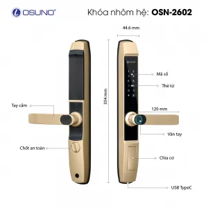 Khóa Cửa Vân Tay Thông Minh OSN-2602
