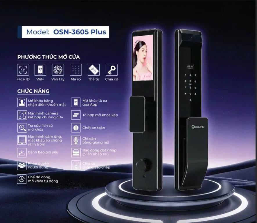 Khóa Cửa Thông Minh FaceID OSN-3605 Plus