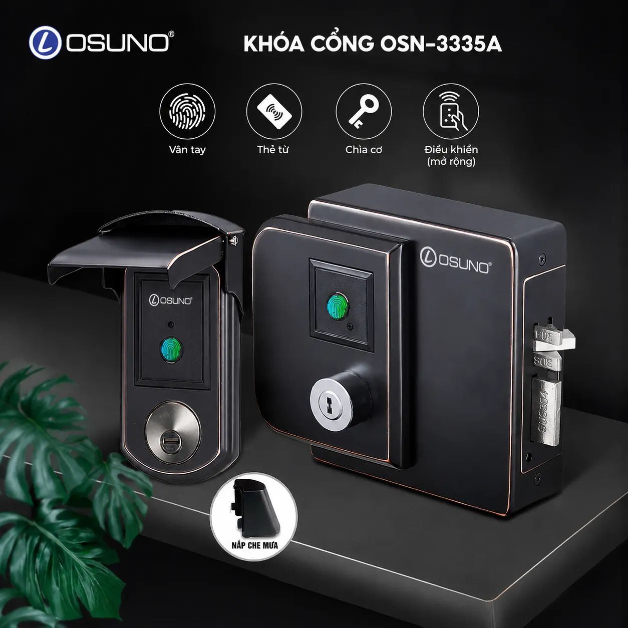 Khóa Cửa Cổng Vân Tay Thông Minh OSN-3335A